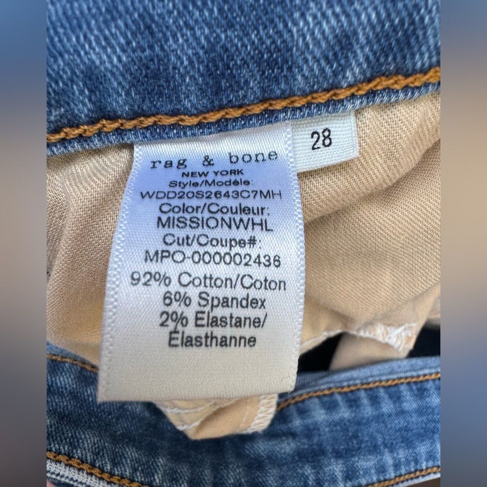 Rag & Bone Dre Low Rise Slim Boyfriend Jeans 28 Distressed Medium Wash - Picture 3 of 6